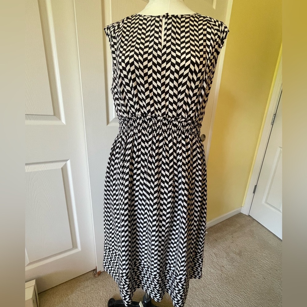 J. Crew Black and White Geometric Dress